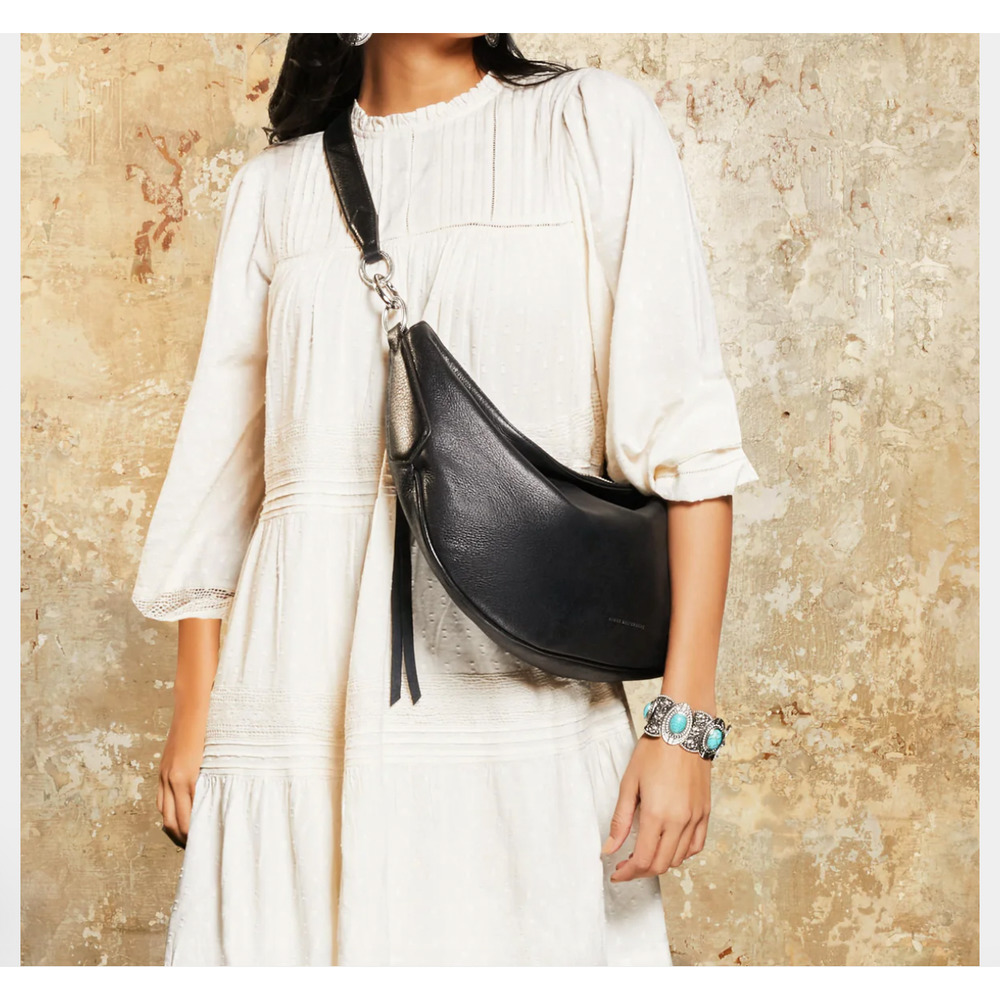 Aimee Kestenberg Nomad Sling Hobo Black Leather Purse Bag